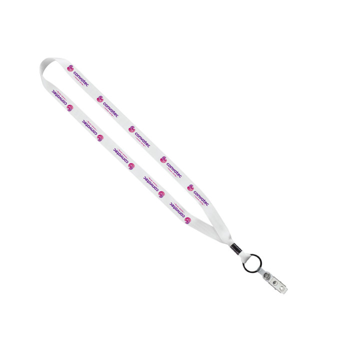 5/8" Tubular Lanyard with Metal Crimp & Metal Split-Ring